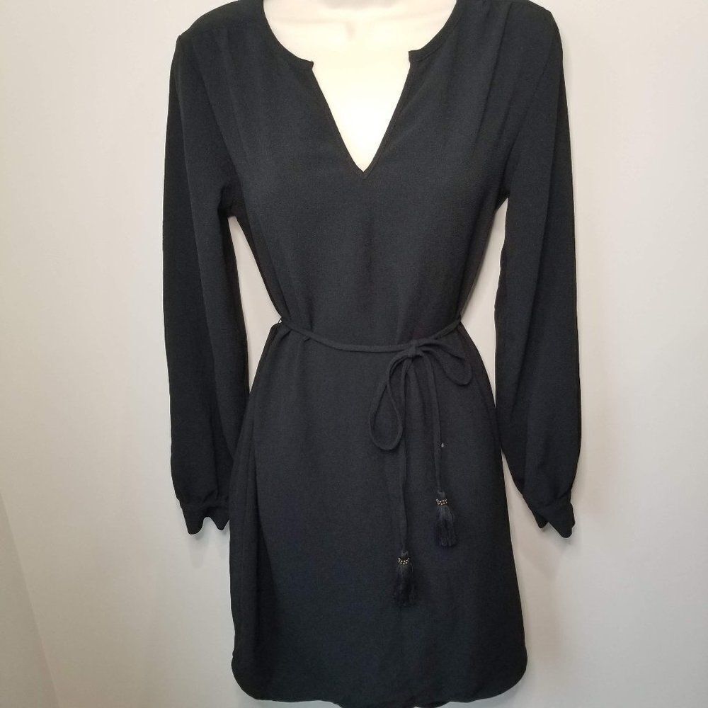 XS Black Merona Shift dress with tassel tie